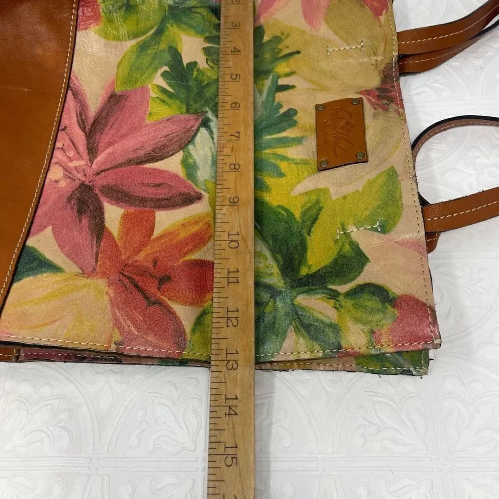 Patricia Nash Multicolor Floral Leather Toscano Tote Shoulder Bag OS